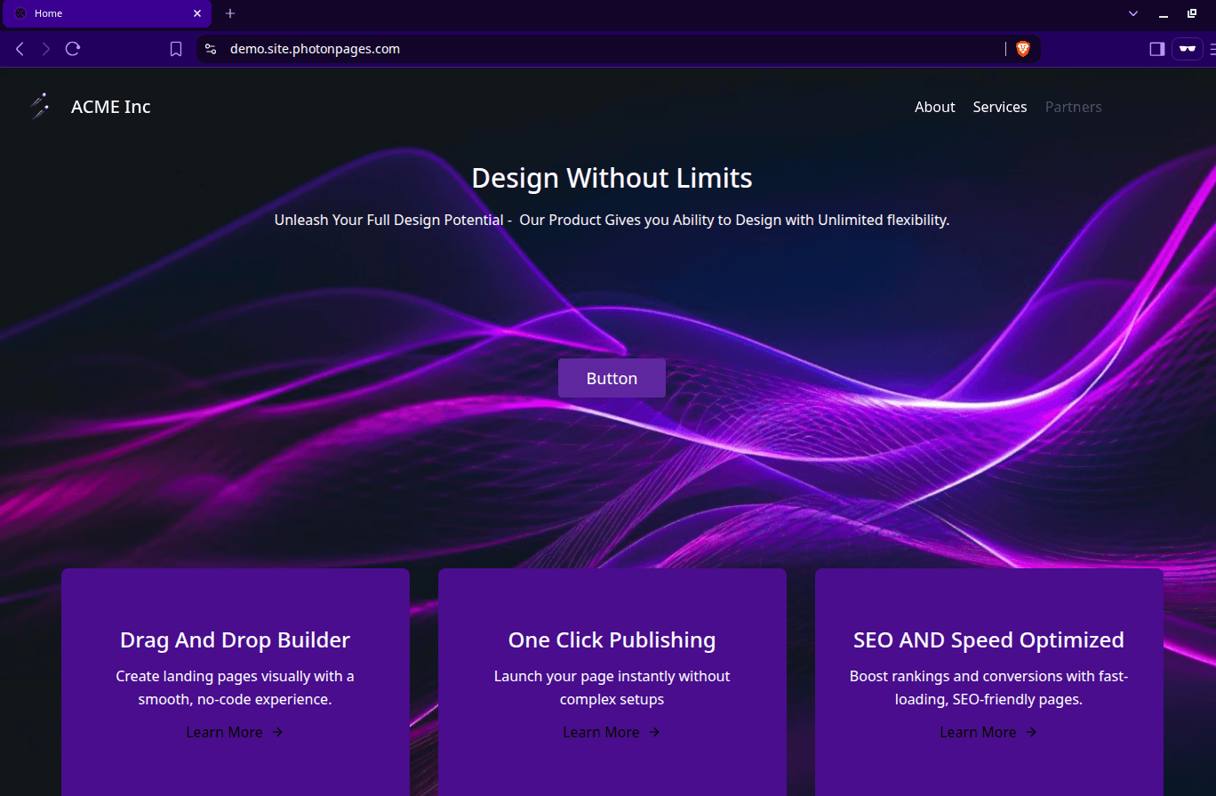 PhotonPages Design Dashboard - Visual Design Flexibility