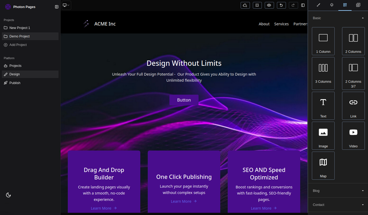 PhotonPages - The Best No-Code Website Builder for Small Businesses and Professionals