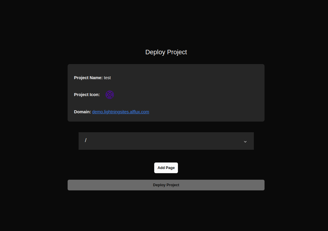 PhotonPages Deployment Dashboard - One Click Launch