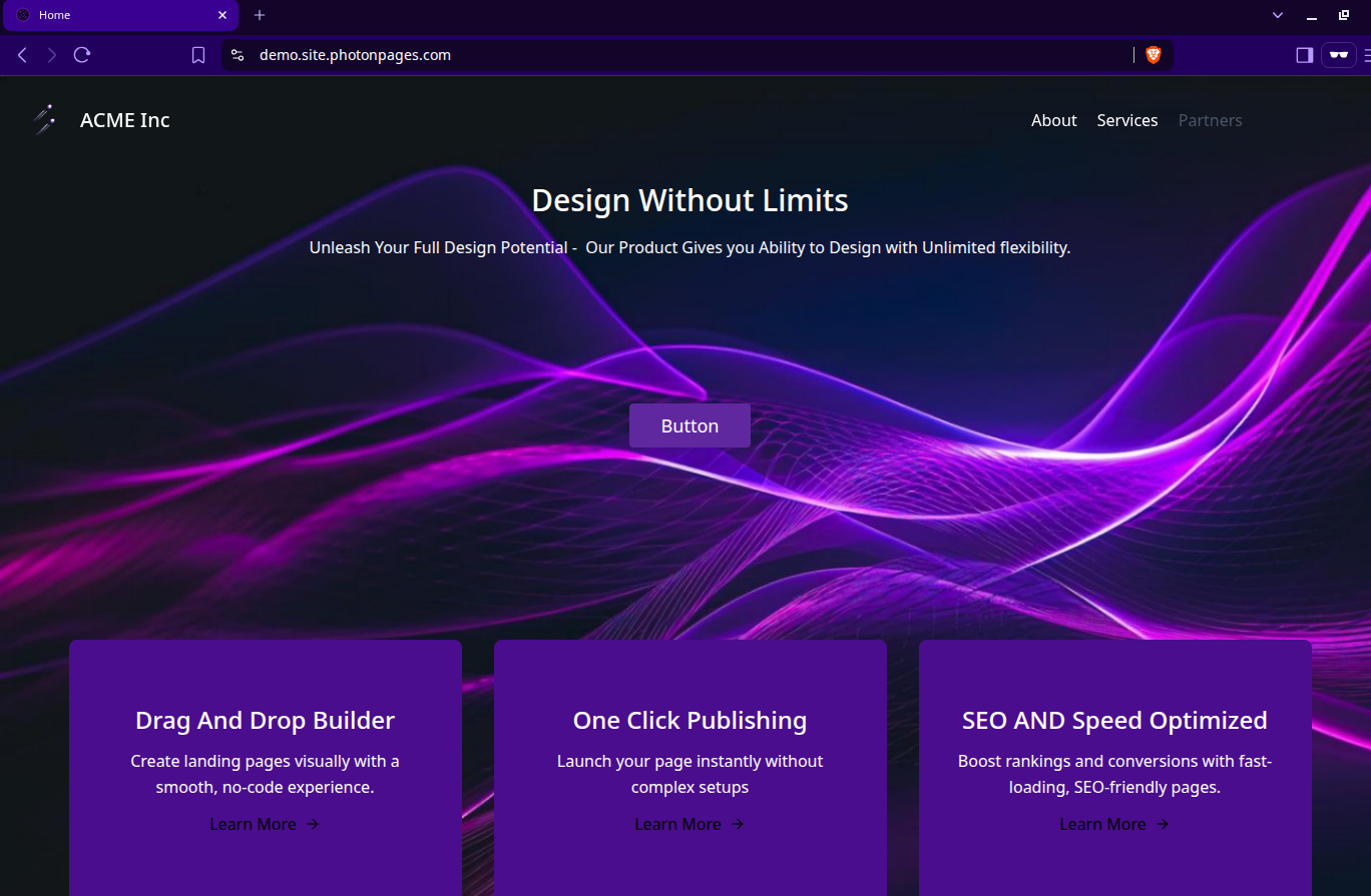 PhotonPages Design Dashboard - Visual Design Flexibility